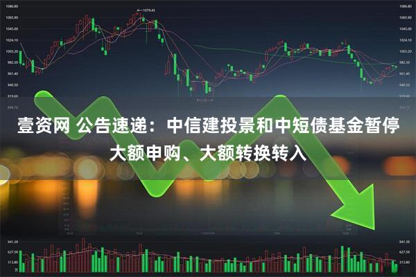 壹资网 公告速递：中信建投景和中短债基金暂停大额申购、大额转换转入